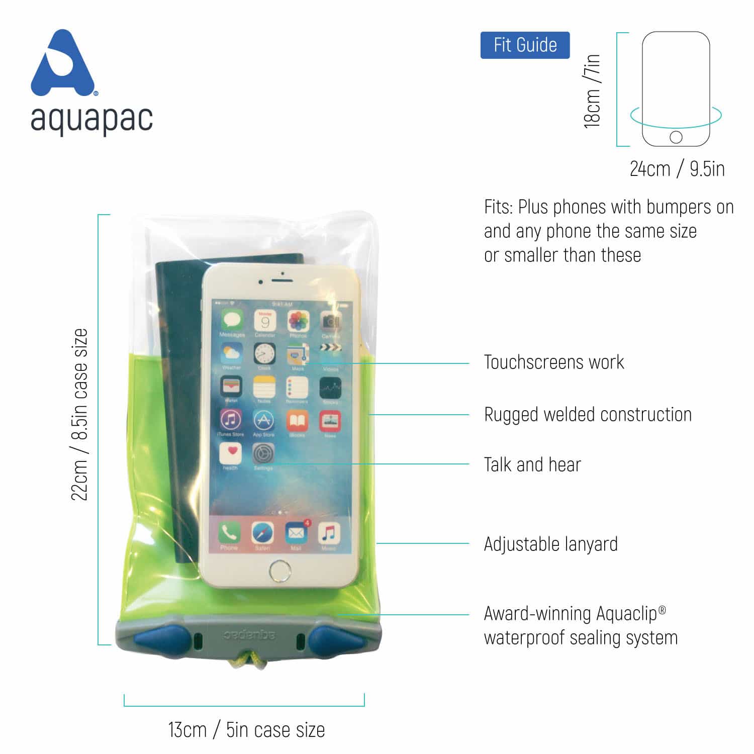 Aquapack Waterproof Phone Case for watersport use