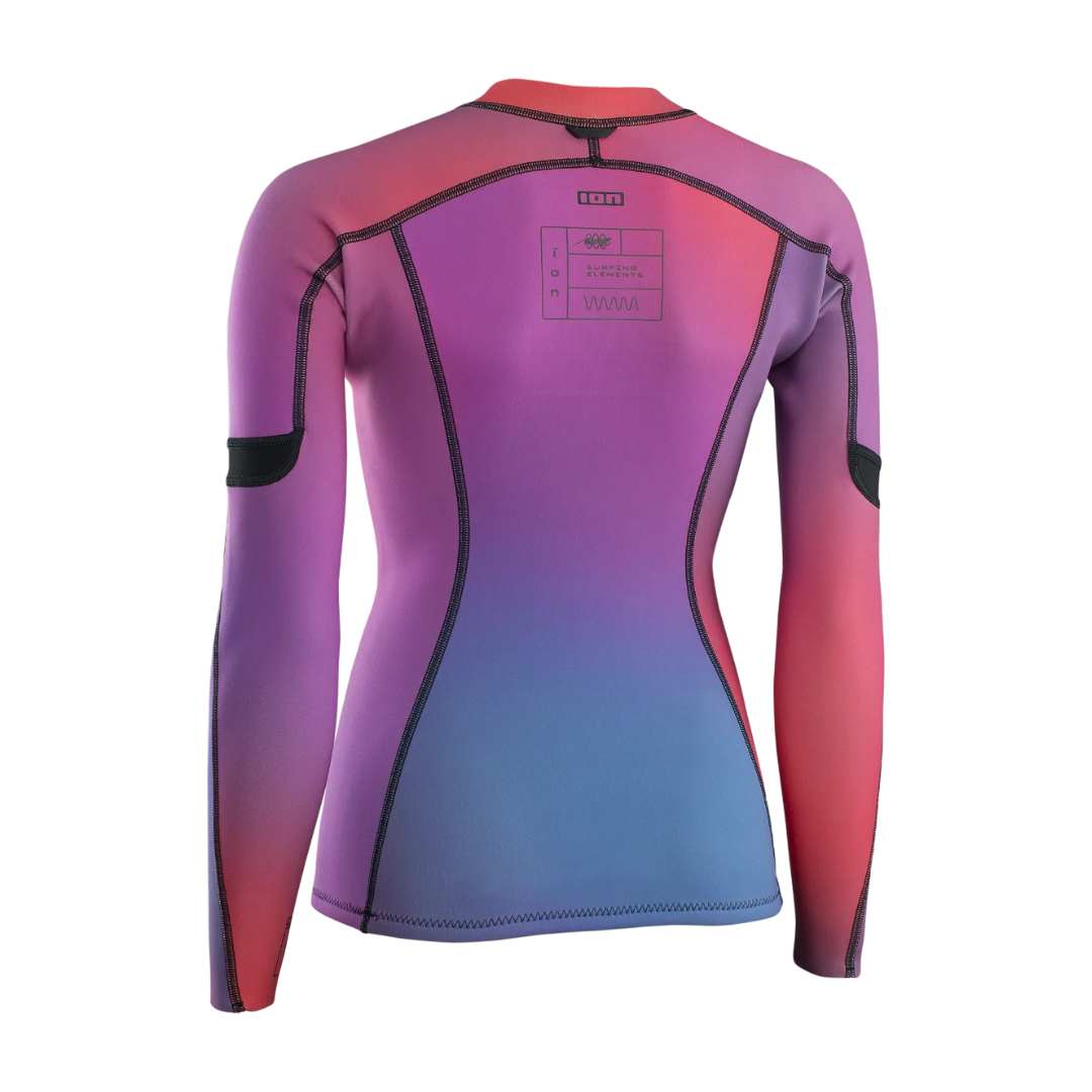 ION Neo Zip Top 1.5 Women offers complete UV protection, effective heat retention, and a decrease in discomfort and bruising frequently induced by harnesses or surfboards.